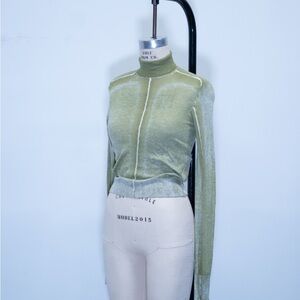 Acne Studios Illusion Distressed Print Turtleneck Sweater